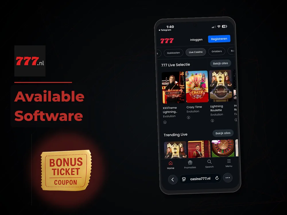 777 Casino Nl - Available Software