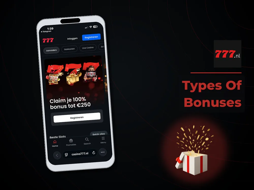 777 Casino Nl - Types Of Bonuses