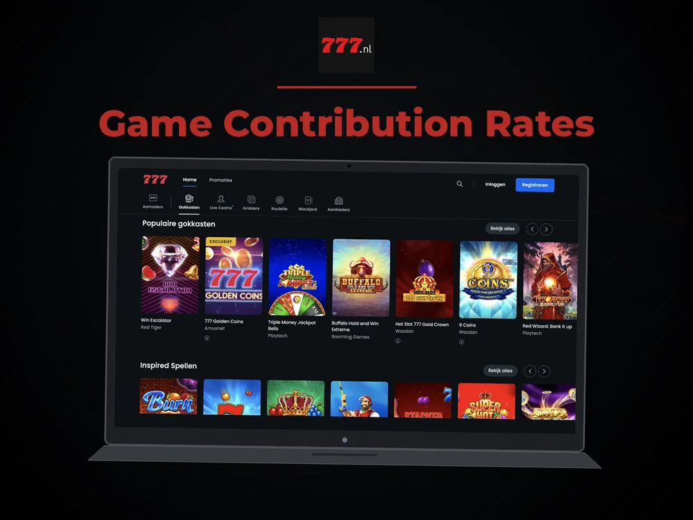 777 Casino Nl - Game Contribution Rates