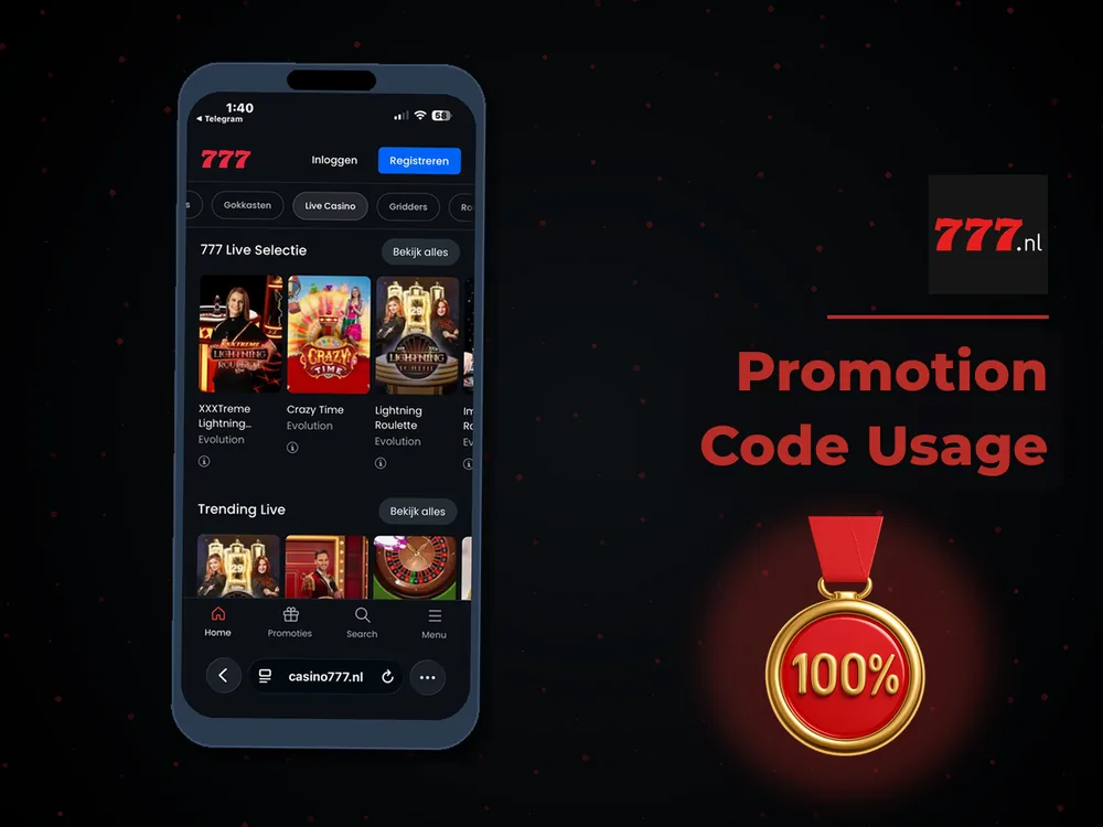 777 Casino Nl - Promotion Code Usage